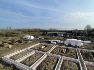 Fundering van ons nieuwbouwpand in aanleg